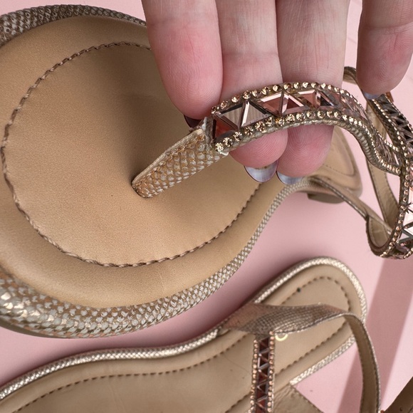 Rose Gold Jeweled Strappy Sandal - Picture 4 of 9